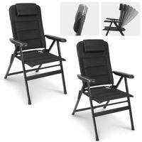 HOMECALL Gartenstuhl Hochlehner Campingstuhl bis 150 kg, 6 fach Verstellbar, Verstellb. Kopfstütze