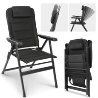 HOMECALL Gartenstuhl Hochlehner Campingstuhl bis 150 kg, 6 fach Verstellbar, Verstellb. Kopfstütze