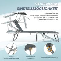 HOMECALL Klappbar-Gartenliege Sonnenliege Liegestuhl, Textilene Mit Dickem Schwamm, bis 180KG