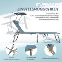 HOMECALL Klappbar-Gartenliege Sonnenliege Liegestuhl, Textilene Mit Dickem Schwamm, bis 180KG