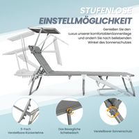 HOMECALL Klappbar-Gartenliege Sonnenliege Liegestuhl, Textilene Mit Dickem Schwamm, bis 180KG