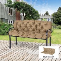 3 Sitzer Bankauflage 150x98x8 cm Bankkissen mit Bändern, Sitzkissen Stuhlkissen