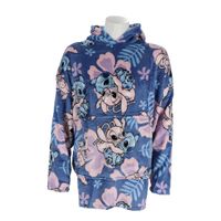 Lilo & Stitch Kapuzendecke für Erwachsene – Onesize Kuscheldecke/Blau
