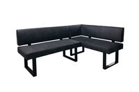 byLIVING Eckbank VANCOUVER, Breite 182 cm, Microfaser anthrazit, Gestell schwarz