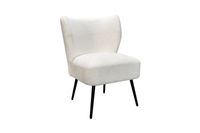 byLIVING Sessel TEDDY, Breite 64 cm, Teddy fabric off-white (weiß), Gestell schwarz