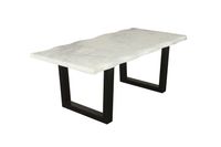 byLIVING Couchtisch STONE, Breite 115 cm, Tischplatte Marmor weiß, Gestell schwarz