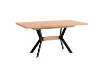 BREMEN Tisch mit Auszug, Breite 160 cm, Metall schwarz pulverbeschichtet