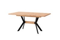 BREMEN Tisch mit Auszug, Breite 160 cm, Metall schwarz pulverbeschichtet