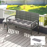 Bankauflage 105 x 46 x 12,5 cm Bankkissen mit Bändern, Outdoor Sitzkissen Grau
