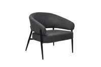 byLIVING Sessel JOHN, Breite 75 cm, Webstoff dunkelgrau, Gestell schwarz