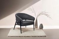 byLIVING Sessel JOHN, Breite 75 cm, Webstoff dunkelgrau, Gestell schwarz