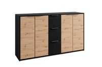 byLIVING Sideboard RIMINI, Breite 139 cm, Artisan Eiche (Eiche-Optik), schwarz