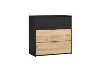 byLIVING Kommode RIMINI, Breite 80 cm, Artisan Eiche (Eiche-Optik), schwarz