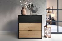 byLIVING Kommode RIMINI, Breite 80 cm, Artisan Eiche (Eiche-Optik), schwarz