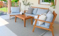 byLIVING Outdoor-Lounge-Set LA PALMA, 4-teilig, Webstoff hellgrau, Akazie natur