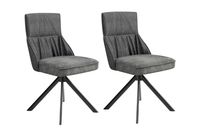 CALIFORNIA Stuhl, 2er Set, Metallgestell schwarz pulverbeschichtet, Webstoff-Vintage Velvet