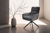 byLIVING Stuhl PURA, 2-er Set, Breite 58 cm, Grob-Cord dunkelgrau, Gestell schwarz