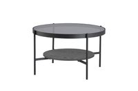 byLIVING Couchtisch OHIO, Breite 74 cm, Tischplatte grau, Gestell schwarz