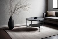 byLIVING Couchtisch OHIO, Breite 74 cm, Tischplatte grau, Gestell schwarz