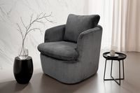 byLIVING Sessel HARMONY, Breite 72 cm, Grob-Cord dunkelgrau, Gestell dunkelgrau