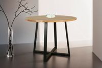 byLIVING Tisch ARROW, Breite 100 cm, Tischplatte Akazie natur, Gestell schwarz