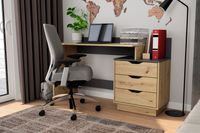byLIVING Schreibtisch BELFAST, Breite 138 cm, Artisan Eiche (Eiche-Optik)