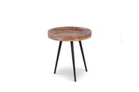 AVA Beistelltisch, Metall schwarz pulverbeschichtet, Mangoholz natur