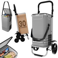 Einkaufstrolley Aluminium 55 L Volumen, 7 L Kühltasche, 30 kg Tragkraft, klappbar, grau