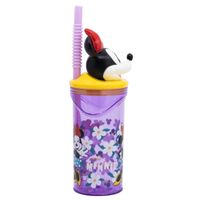 Disney Minnie Mouse Kinderbecher - 3D mit Strohhalm / 360 ml