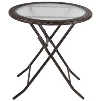 Outsunny Gartentisch, Runder Klapptisch, Ø68 cm Campingtisch für Balkon Stahl