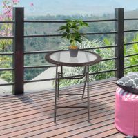 Outsunny Gartentisch, Runder Klapptisch, Ø68 cm Campingtisch für Balkon Stahl