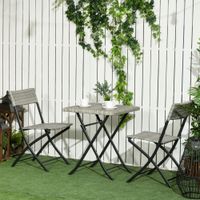 Outsunny Polyrattan 3 tlg. Bistroset Sitzgruppe Rattan Gartenmöbel Set Garnitur