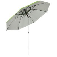 Outsunny Sonnenschirm, Ø185 cm Strandschirm mit UV-Schutz, Doppeldach