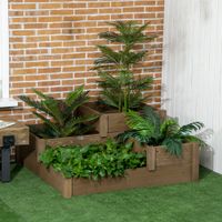 Outsunny Hochbeet Gemüsebeet Blumenkasten mit 3 Stufen