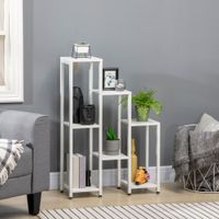 Outsunny Pflanzenständer mit 7 Ablagen  Blumenregal Balkon Belastung bis 2kg (jede Ebene) Weiß