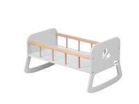 MOOVER Toys - Holz Puppenwiege / Puppenbett in weiß