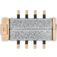 Raclette-Grill WOD362 mit Naturstein – Für 8 Personen, Holzdesign