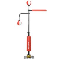 SPORTNOW Boxstand 140-205cm Boxsack mit Speedbällen Reflexstange Saugnapf-Basis