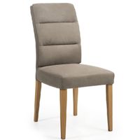 4er Set Polsterstuhl Hamburg Eiche lackiert Taupe