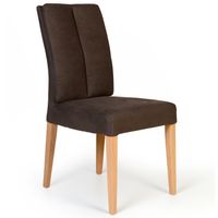 4er Set Polsterstuhl Hamburg Eiche bianco lackiert Braun