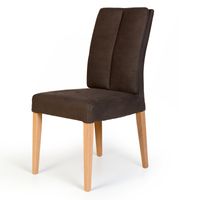 4er Set Polsterstuhl Hamburg Eiche bianco lackiert Braun