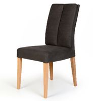 4er Set Polsterstuhl Hamburg Eiche bianco lackiert Anthrazit