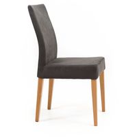 4er Set Polsterstuhl Olomouc Eiche Natur lackiert Anthrazit