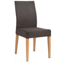 4er Set Polsterstuhl Olomouc Eiche Natur lackiert Dunkelbraun