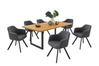 Tischgruppe Ystad mit 4 Stühlen Freiberg Primo 96 anthrazit
