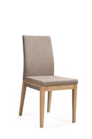 4er Set Polsterstuhl Regensburg Eiche bianco lackiert Taupe