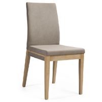 4er Set Polsterstuhl Regensburg Eiche bianco lackiert Taupe