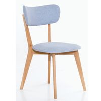 4er Set Polsterstuhl Prag Kernbuche geölt Hellblau