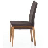 4er Set Polsterstuhl Regensburg Eiche lackiert Dunkelbraun