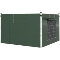 2er-Set Seitenteile für Pavillon 3x3/3x6 m, Seitenwand mit Fenster Grün